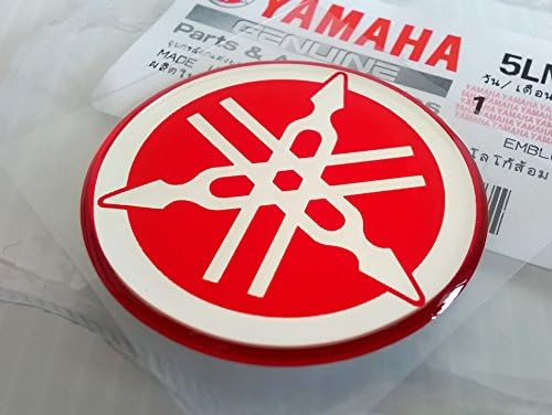Yamaha 5LN-F313B-09-Re - Originalni prečnik 40 mm Yamaha Tuning Fork naljepnica naljepnica Emblem Logo crvena podignuta dovodna gel