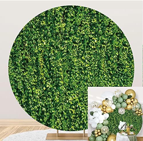 Leowefowa živopisni zeleni listovi okrugli pokrivač za pozadinu 6ft zelenila trava pozadina zidni krug pozadina stalak poklopac proljeće