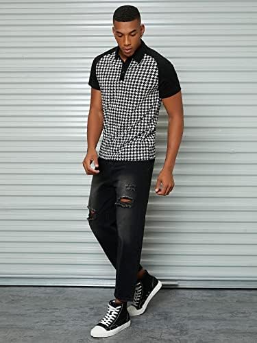 WDIRARA muške Polo Golf majice Summer Casual Slim Fit kratki rukav Casual Top modni kontrast ovratnik majice