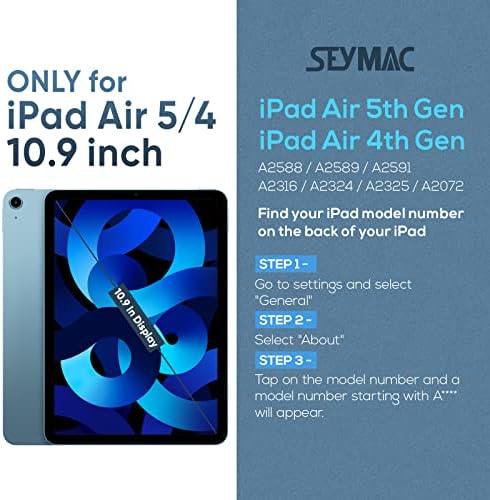Seymac iPad Air 5. / Četvrtina futrola za proizvodnju teške zaštite od udara sa zaštitnikom od ekrana, 360 ° ručno hvatanje, naramenica,