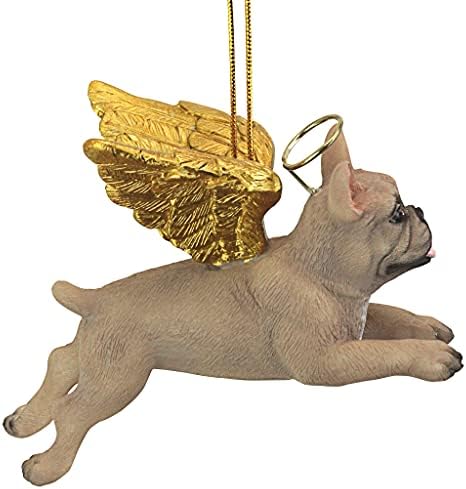 Dizajn Toscano počastite psa: Ornament Anđela psa za odmor francuskog Bika