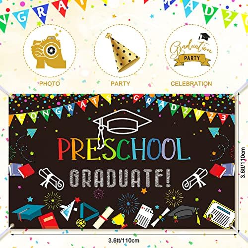 Pozadina za diplomirane predškolske ustanove 2023 školski pribor za zabavu dekoracija baner za djecu ukrasi za maturu predškolskih