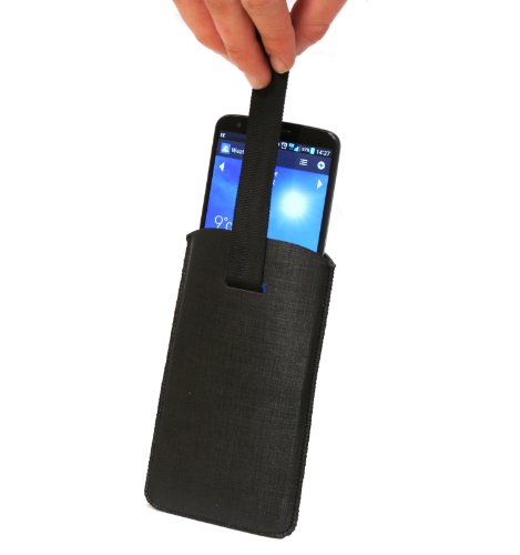 Navitech crna vučna kartica / kabel torbica za poklopac kompatibilna s Apple-om iPhone 6 / 6S 4.7