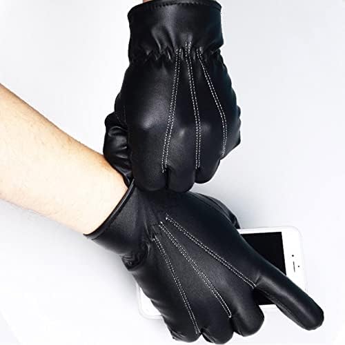 Muške rukavice za jahanje zimske kožne rukavice PU otporne na vjetar Antiskid rukavice za topli ekran plišane rukavice za jesen i