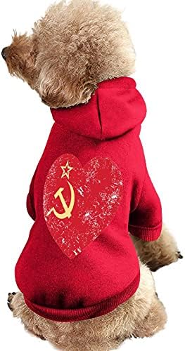 Funnystar SSSR komunizam Sovjetski Savez retro zastava tiskani kućni ljubimac s kapuljačnim psima pulover sa mačom