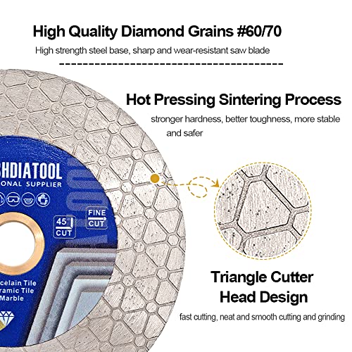 SHIJATOOL Tile dijamantska testera 5, točak za sečenje brušenog diska 125mm za sečenje i mlevenje porcelanskog keramičkog granitnog