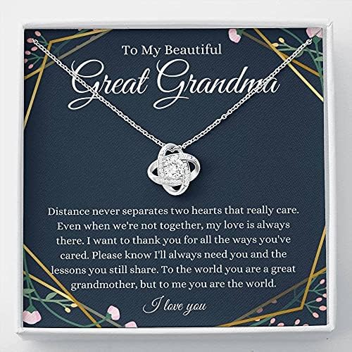 Nakit za poruke, ručno izrađena ogrlica - personalizirani poklon love čvor, poklon za sjajnu baku, odlična baka rođendan od sjajne