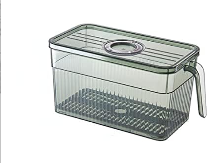 ZINPAR specijalna kutija za čuvanje kuhinjskog frižidera sa ručkom, kutija za čuvanje svežeg, završni artefakt za hranu, prozirna plastična kutija za skladištenje truba siva