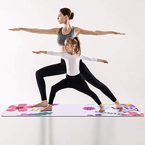 Unicey debela neklizajuća Vježba & amp; fitnes 1/4 prostirka za jogu sa ljubičastim cvjetnim printom za jogu Pilates & amp; fitnes
