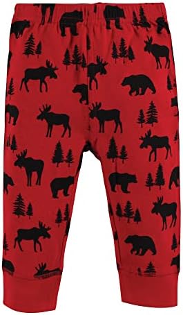 Hudson baby unisex baby pamučne pantalone i gamaše, crveni moose medvjed, 2 toddler