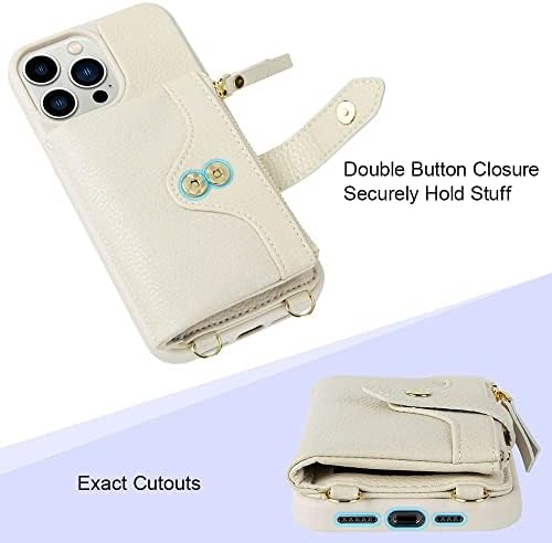LAMEEKU kompatibilan sa iPhone 12 Pro Max Case Wallet, kožna torbica za kartice sa podesivim remenom za Crossbody, torbica za novčanik