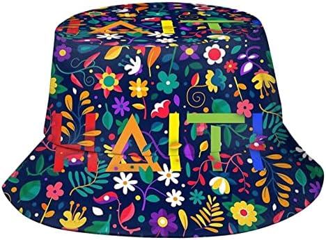 Slatka Haiti kašika zastava šešir pakiraju široki dim za zaštitu od sunca na otvorenom Haitijski ribolovke za muškarce i žene
