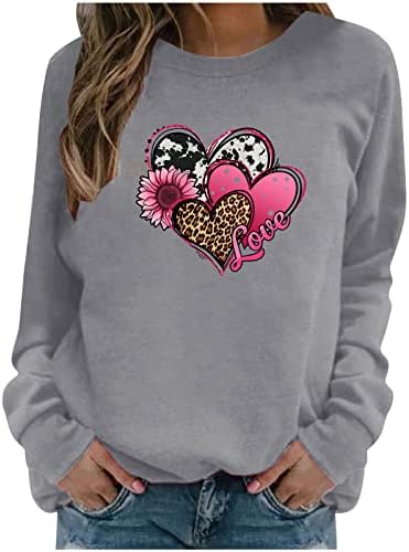 Sunaei Valentinovo Trendi Tordovi ženski 2023 Modni grafički dukseri Smiješni ljubavni otpremni pulover