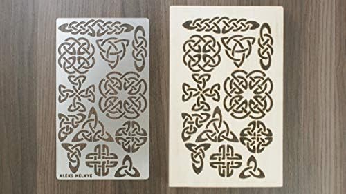 Aleks Melnyk 32 Metal Journal Stencil, Pirografija Celtic Patterns, Wicca Stencil, Celtic Knot Stencil, Viking Stencil, Wood Burning