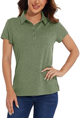 TACVASEN ženske polo majice kratki rukav Golf Brzo suho UPF 50+ Zaštita od sunca Lagana košulja sa 4 tipke