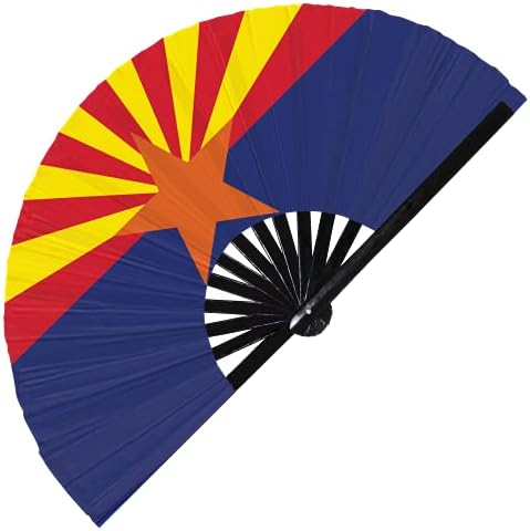 Arizona zastava US Država Sklopivi ručni ventilator, američka država zastava Veliki bambusov ručni ventilator, najbolji izdržljivi satenski UV otporan