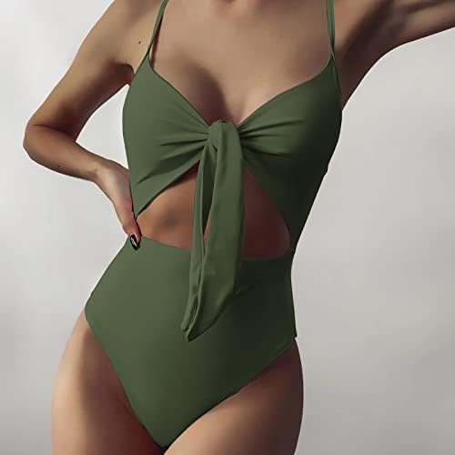 Jednodijelni kupaći kostim za žene V izrez prednja leptir mašna Monokini kupaći kostimi Soild kupaći kostimi bikini Setovi