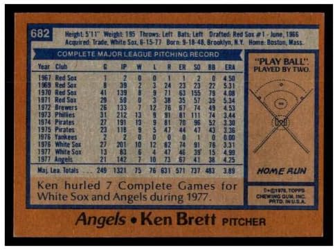 KEN BRETT 1978 FAPPS 682 AUTOGREMENA Anđela 81607 - bejzbol ploče sa autogramiranim karticama
