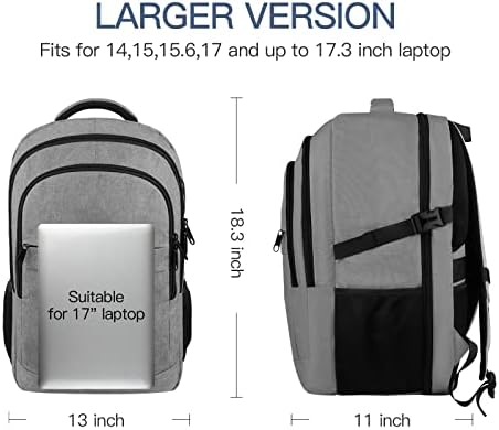 Veliki putnički ruksak, ekstra veliki nošenje ruksaka, Yamdeg 17.3 inčni backpak za prijenosna računala za posao sa USB portom, TSA