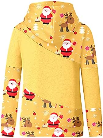 Ženska Casual dukserica Moda Sretan Božić štampani spoj prevelike dukserice Tie Dye džepna bluza pulover