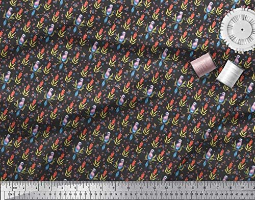 Soimoi pamuk Jersey tkanine lišće, cvjetni &grudi valjak Bird Decor tkanina štampane Dvorište 58 inčni širok