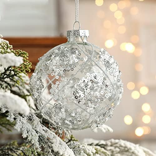 8cm / 3in 9cm / 3.5 u Božićnoj dekoraciji prozirno staklena lopta umetnuta od cigle božićna lopta bijeli snjegović pentagrami božićno