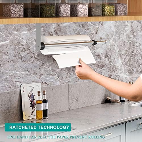 BARONAGE under Cabinet držač papirnih ručnika, jednoručna vješalica za papirni ručnik za lako kidanje zidni nosač sa efektom prigušenja,