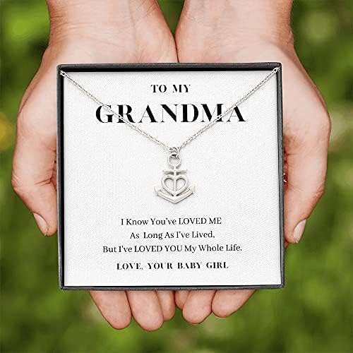Nakit za karticu poruke, ručno izrađena ogrlica - personalizirana ogrlica za sidrenje poklona, ​​na moju baku, volim te cijeli život,