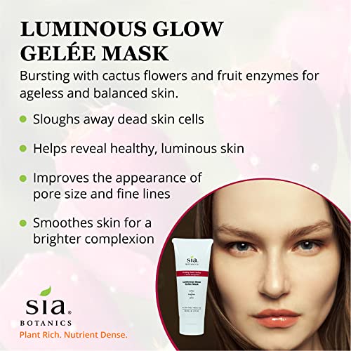 Sia Botanics Cactus I Fruit Enzyme Luminous Gellee maska za lice za Glatkiju svjetliju kožu - 2 unce