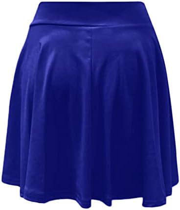 Ženska Casual suknja Vintage elastična Plisirana lepršava suknja pune boje a-line raširene Midi suknje