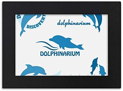 hladni majstor DIY laboratorija plavi okean Dolphin Biologija Desktop okvir za fotografije crna slika umjetnička slika 7x9 inča