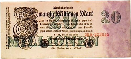 1923. Njemačka Weimar Republika 20 miliona / 20.000.000 Marka novčanica