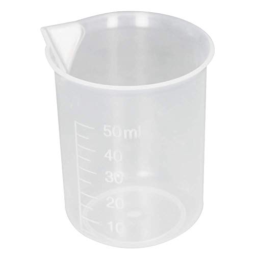 Bettomshin 4kom 50ml čaša za miješanje smole, PP plastična mjerna čaša niskog oblika, čaša za mjerenje tečnosti, mjernih čaša Graduirane čaše višenamjenske čašice za miješanje prozirne za laboratorijske kuhinjske tečnosti
