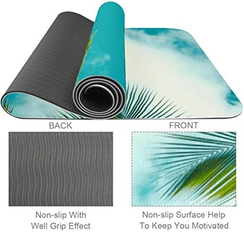 Siebzeh tropska plaža palminog lista Premium debela prostirka za jogu Eco Friendly Rubber Health & amp; fitnes neklizajuća prostirka