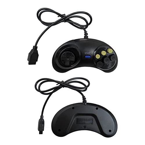 Qblahip 2kom potpuno opremljen kontroler 6 dugme igra kontroler za Sega Genesis Black za Sega Gensis Gaming System