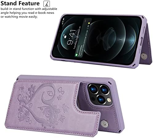 Icovercase futrola za telefon za iPhone 12/iPhone 12 Pro torbica za novčanik sa držačem za kartice za žene, narukvica [RFID Blocking]