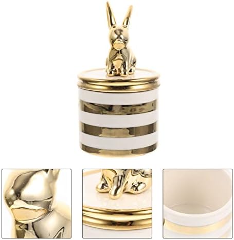 Ounona keramička kutija za nakit za zečeve: Zodiac Animal Trinket case Bunny Ring Holder dekorativni Držač prstena Organizator kontejner