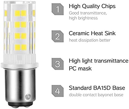 BA15D LED sijalica AC110-130V 400lm 40W halogena ekvivalentna potisna LED sijalica dvostruka kontaktna bajoneta za Kenmore | Singer
