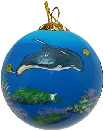 Ruka Painted Glass Božić Ornament-Stingray Florida