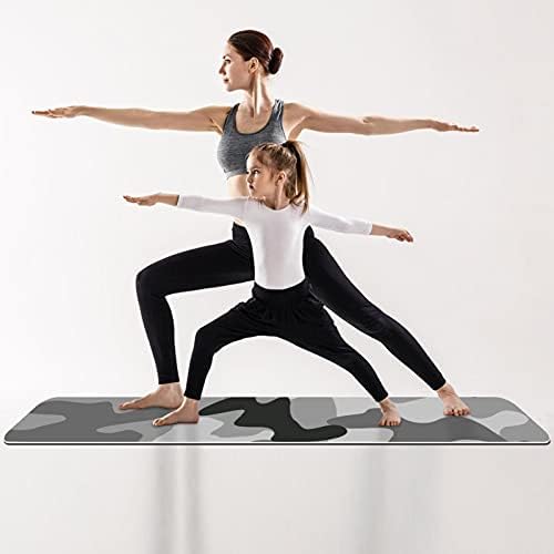 Debela neklizajuća Vježba & amp; fitnes 1/4 prostirka za jogu sa sivim maskirnim uzorkom za Yoga Pilates & amp; Vježba fitnesa na podu