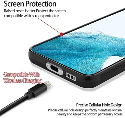 Kanghar Case kompatibilan sa Samsung Galaxy S23 Plus 5G, crni leopard dizajn, guma Teksture Neklizaju + otporni na TPU zaštitna futrola