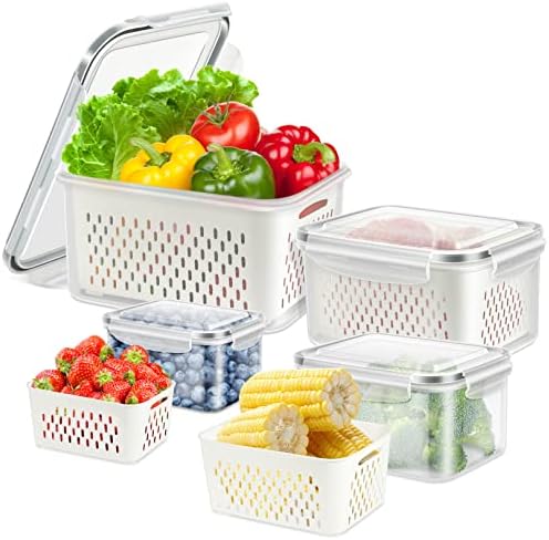 ODOMU 8 pakovanje voća Storage Berry proizvode Saver salata Keeper posuda za povrće za frižider sa cjedilom