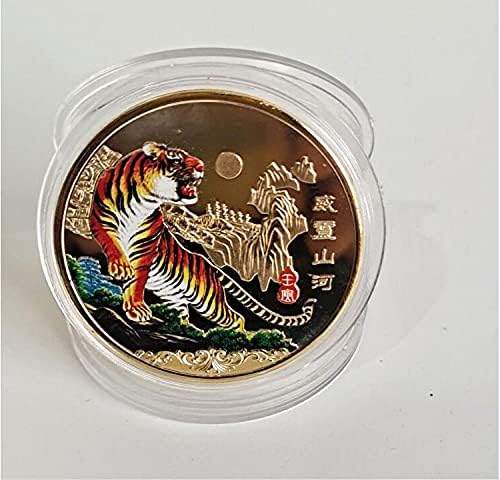 CryptoCurrency Gold-pozlaćeni komemorativni novčić 2022 Tiger Medalja Zodijak Tiger Pojav zaštitni poklopac Lucky Coin Lični amaterski