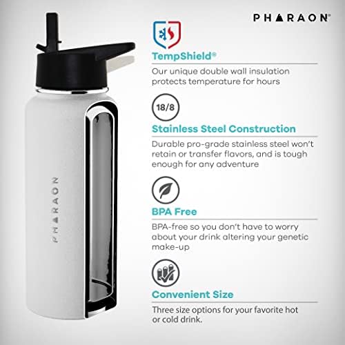 Pharaon boca za višekratnu upotrebu za višekratnu upotrebu | Vakuum izolirani nehrđajući čelik | Dvostruki zid | BPA Besplatno | Propuštanje