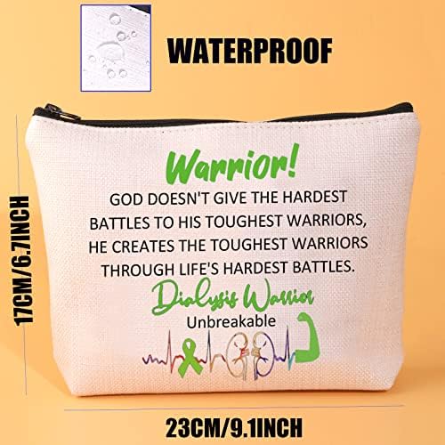 Jytapp dijalizu svijest pokloni Warrior Makeup torba dijaliza ratnik Unbreakable kozmetički Zipper torbica torba bubrega dijaliza