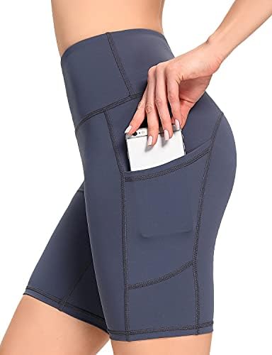Ronanemon ženski 5 / 8 visoki pojas biciklističke kratke hlače joga vježbanje trčanje kompresijski vježbanje kratkim džepovima