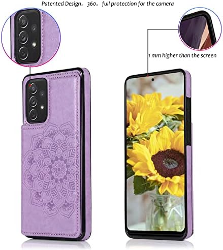 Dizajniran za Samsung Galaxy A53 5G novčanik slučaj sa držačem kartice, žene Mandala Emboss PU Koža Kickstand kartice slotovi tanka