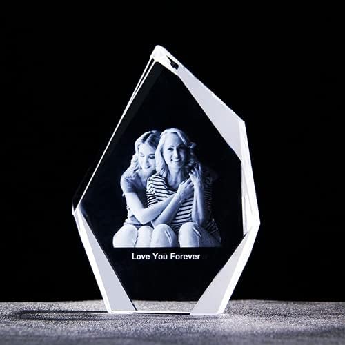 weiyou Custom Crystal Photo Cube 3D personalizirani gravirani, personalizirani okvir za fotografije za vjenčanje laserski ugravirani Kućni ljubimci porodična slika beba na staklu Najbolji pokloni za Valentinovo godišnjica uspomena