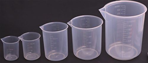 Shapenty 5 veličina 50ml /100ml /250ml /500ml / 1000ml kapacitet prozirne plastike Graduirani Merni set čaša za tečnost, 5kom