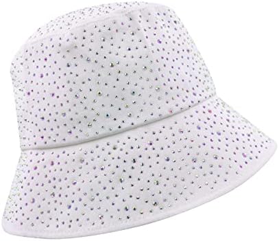 Žene Bling Bucket Hat prošao je blistavo sjajno kristalno kašika za sunčanje pakiranje ljetne kape za djevojke za djevojke